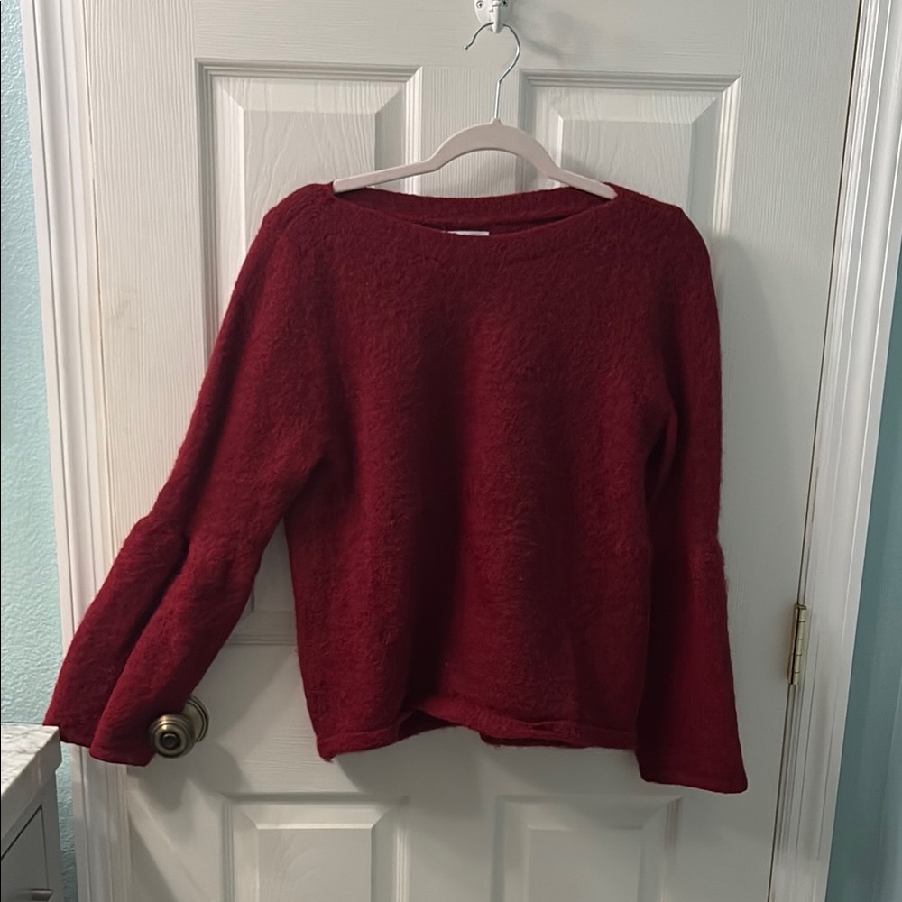 LC Lauren Conrad Women's Red Fuzzy Sweater